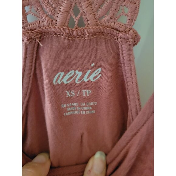Aerie Mauve Drawstring Romper Size XS - Picture 3 of 5